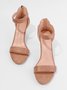 Mostata Women Middle Heel Sandal leopard Ankle Strap Shoes